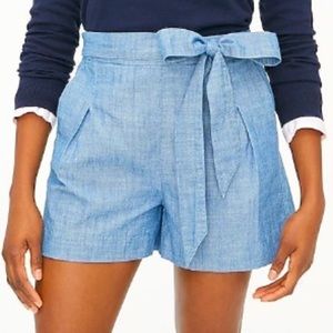 JCrew chambray denim tie-waist short